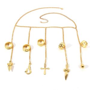 THANKSKY Bạc  Kurapika Quà tặng cho người hâm mộ anime Hunter x Hunter Trang sức Nhẫn Anime Chuỗi năm ngón tay Vòng tay Nhẫn ngón tay