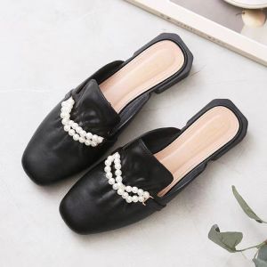 Azgalery SPT-41 / Sepatu Sandal Selop Wanita Motif Mutiara Bahan PVC Korea Girl Fashion Style Kasual Nyaman Empuk Dan Praktis / COD