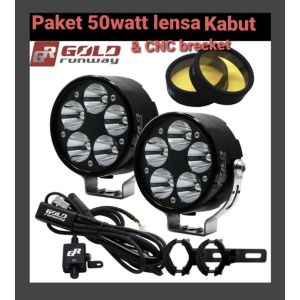 GOLD RUNWAY Lampu Led Motor mobil 50X 50W SPOT Combo 6000lm fullset