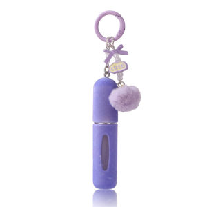 Plush Ball Perfume Sub-bottling 5ml Portable Bag Hanging Spray Bottle Bow Keychain Decoration Travel Fragrance Replenishing Handy Tool Bottom Direct Charge Convenient