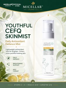Micellar Cosmetics™ Youthful-CEFQ™ SkinMist™ | Antioxidant Face Mist | Vitamins C E Ferulic Acid & CoQ10 | 100mL