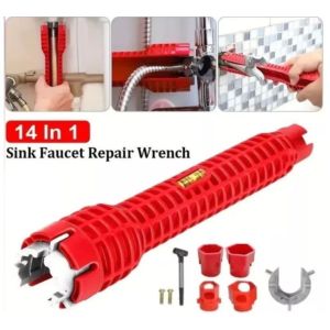 Sink Faucet Installer Wrench Plumbing Repair Handle Double Head Spanner Tool Ratchet 14 In 1