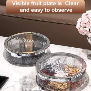 Luxury snacks organizer with lid sealed dry fruit plate