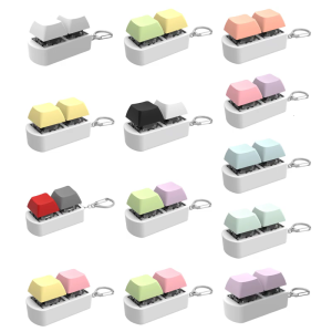 เครื่องทดสอบการกดด้วยปุ่มคีย์บอร์ด2คีย์ของเล่นสำหรับครูฝึกประสานงานนิ้วของเด็กผู้ใหญ่ Relief ความเครียด