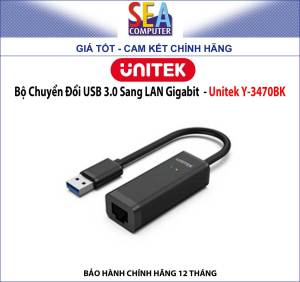 Unitek Bộ Chuyển Đổi USB 3.0 Sang LAN Gigabit - Y-3470BK