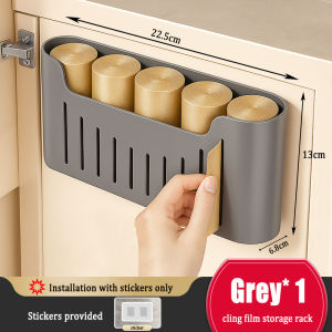 YissTiee Kitchen storage rack plastic wrap punch-free wall-mounted storage rack