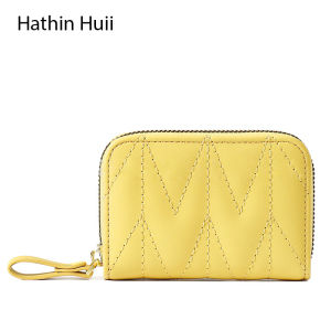 Hathin Huii - Dompet Kartu Wanita KOREA IMPORT PU Leather Premium wallet Gemma Quilted Dompet wanita MINI RESLETING