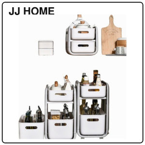 【JJ HOME】Push Pull Drawer Rack Shelf Movable Slim Rack Kitchen Storage Big Capacity Organizer