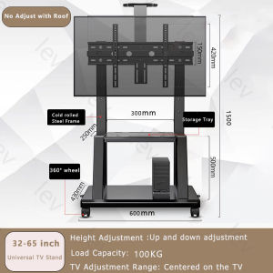 32/65/75/85 Inch Universal TV Stand with Base TV Bracket Adjustable Heavy Duty Movable TV Rack for Meeting Room