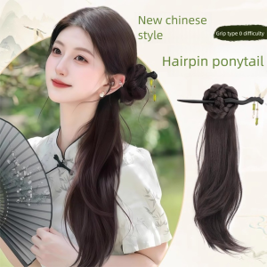 W0AGZ4J2 with Claw Clip Ponytail Claw Clip Long Curly Straight Universal Hair Extensions Fashion Chinese Style Ponytail Clip for Women