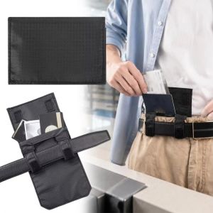JUVIAAL Anti Theft Men Belt Wallet Belt Wear Hidden Compartment Mini Wallet Pouch Portable Lightweight Belt Waist Bag for Passport ID Card Cash