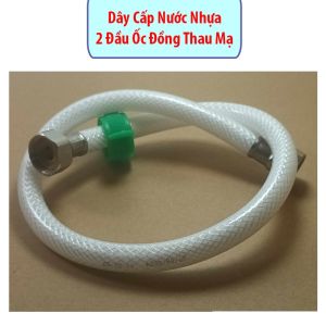 Dây Cấp Nước Nhựa 2 Đầu Ốc Đồng Thau Dùng Cho Vòi Chậu Rửa Lavabo Bồn Cầu