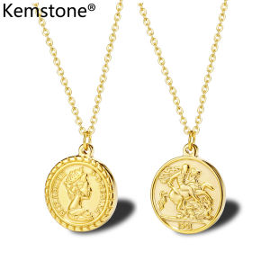 Kemstone Stainless Steel Gold Silver Plated Queen Pendant Necklace Female Jewelry Gift for Women