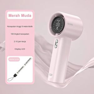GOOJODOQ Barang spot- High-speed kipas 100 Gear Wind kipas angin Digital Display Adjustable Turbo kipas tangan
