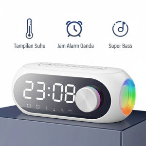 Portable Blue Tooth Speaker With LED Digital Alarm Clock Music Player Wireless Clock SpeakerSubwoofer Smart Sounbar