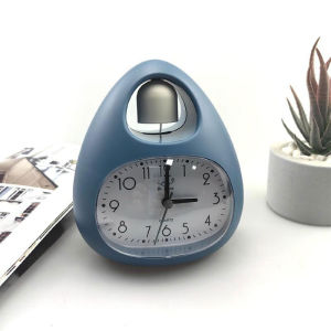 Modern Egg-Shaped Design Table Alarm Clock Silent Movement / Jam Loceng Meja Rekaan Bentuk Telur