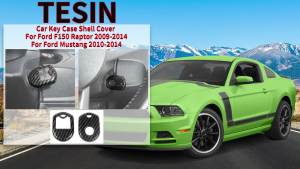 HH8 TESIN Car Keys Cover For Ford Mustang 2010-2014 ABS Car Key Case Shell Cover Interior Accessories For Ford F150 Raptor 2009-2014 N4Y7P