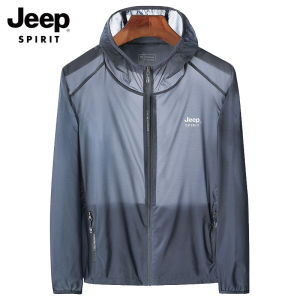 JEEP SPIRIT Sunscreen Clothing Mens Ultra-thin Breathable Summer Skin Clothing Ice Silk Quick-drying Light Jacket Sunscreen Clothing