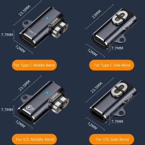 USB C/For iOS To Magnetic Adapter Charger Cable Magnetic Converter For SHOKZ OpenRun Air/Pro/Mini 90 Degree Bending Bone Conduction Headphones Charger Adapter Compatible with AfterShokz Aeropex AS800 S803