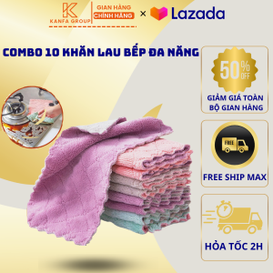 Set Khăn Lau Bếp Đa Năng Thấm Hút 2 Mặt Khăn Lau Nhà Bếp Thấm HÚt Dầu Mỡ Cực Tốt Chất Liệu Sợi Lông Mềm Mại Cao Cấp