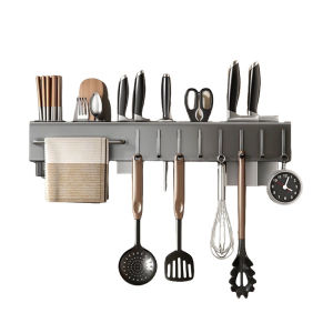 BHQ Multi-Functional Knife Rack Kitchen on Wall Knife Rack Stainless Steel Knife Utensil Rack Kitchen Rack