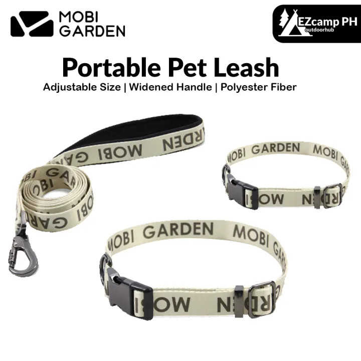 MOBI GARDEN Portable Pet Leash Lightweight Adjustable Braided Dog Collar Set Supplies Traction Rope Woven Pet Collar Large Dog Small And Medium Sized Dog Chain Outdoor Camping Beach Travel Heavy Duty Original MobiGarden