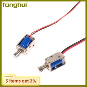 fanghui โซลินอยด์แบบผลักและดึง DC 3V 5V 6V 9V 12V 4mm