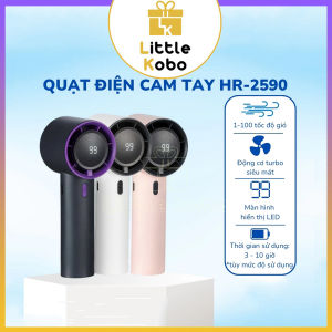 [Quạt Sạc] Quạt Không Cánh HR2590 Handheld Charging Fan Quạt Cầm Tay Điện Turbo Siêu Mạnh Có Màn Led