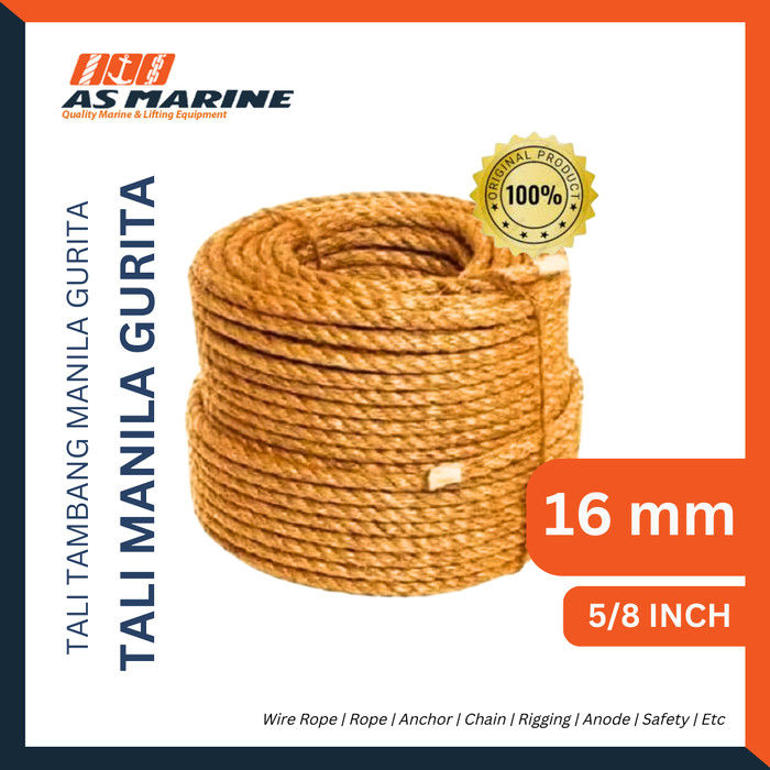 Tali Tambang Manila / Manila Rope 16 mm GURITA Serat Abacca | Lazada ...
