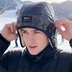 WISHAHA Fleece Lined Winter Ear Flap Hat Water Repellent Windproof Quilted Winter Cap  Heat Retaining Cold Weather Hat Adult Cycling