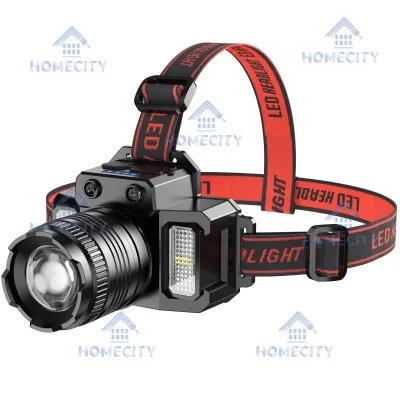Lampu Kepala LED Super Terang 5000 Lumen dengan Sensor Tangan USB Charging Senter Sorot dengan 6 Mode Cahaya Lampu Kepala Untuk Memancing Lampu Depan Induksi Lampu Depan Lampu Depan LED yang Ditingkatkan Senter Berputar Zoom-able Lampu Kerja Lampu Darurat