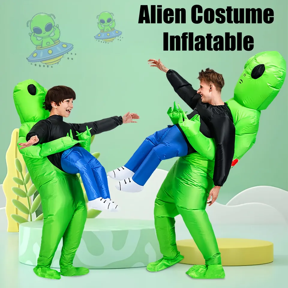Green Alien Carrying Human Costume Inflatable Funny Blow Up Suit Cosplay  for Halloween | Lazada PH