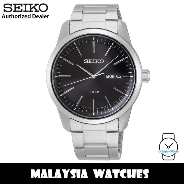 Seiko SNE527P1 Solar Power Black Dial Sapphire Glass Silver-Tone