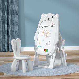 Ready StockBrand New Childrens Kids Easel Drawing Board Wipe-able Magnetic Writing Board Whiteboard Blackboard