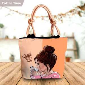 totebag wanita motif coffee bahan cordura printing - tas jinjing - tas bahu - tas sekolah - tas kuliah