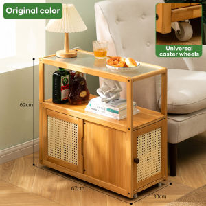 LACCOHUG Bamboo Movable Coffee Table Brown/Wood Living Room Household Meja Kopi Dari Bambu Murah