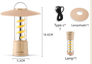 Portable LED Camping Lantern with Type-C Fast Charge Stepless Dimming IPX4 Waterproof Outdoor Hiking & Camping Light