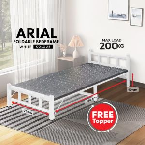 FREE SHIPPING !! KENZZO: ARIAL METAL FOLDABLE BED FRAME  / Single Bed Frame /Folding Bed Compact Folding Bed/Mattress