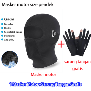 Masker Motor Premium Dengan Sarung Tangan Gratis  Face Mask Motor Anti UV-Debu Tahan Panas Masker Motor Pria Wanita Keren With Lubang Kacamata