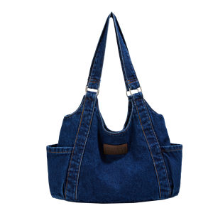AE Túi đeo vai denim kiểu Nhật dành cho nữ túi tote mua sắm cao cấp dung tích lớn ba lô đa năng phong cách giản dị.