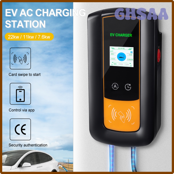 EV Charging Station 7.6/22kw Electric Vehicle Car Charger EVSE Wallbox ...