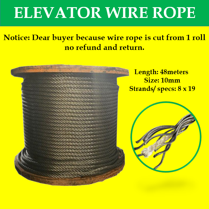 MAGO 48m and 25m 8mm and 10mm Elevator Rope Lifting 8*19s Elevator