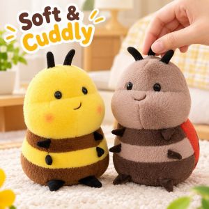 Sweet Home.my Cute Bee Ladybug Plush Toy Soft Animal Doll Fluffy Pillow Home Decor Kids Gift For Boys Girls