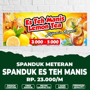 Spanduk es teh manis / banner es teh manis / spanduk banner meteran custom termurah