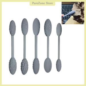[PureZone] Texture Tool Sets For Clay Art Oval Clay Modeling Pattern Rollers Kit Clay Texture Rolling Emboss Plaids Hand Rollers Modeling Sticks For DIY Crafts (Single Head Double Head)