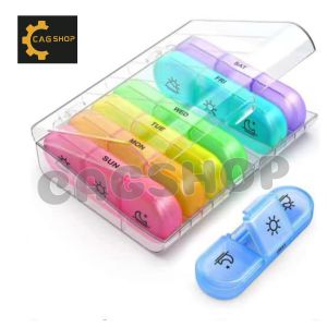CAG SHOP 7 Days Pill Box Portable Pill Box 21 Grid Black Pill Box Sorting Box Seven Days a Week Pill box