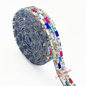 XIJIBAN Shiny Rhinestone Strip 3 Yards Self Adhesive Flexible Apparel Accessory Craft Accessory DIY Decoration Rhinestone Tape Clothing Decor