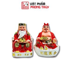 Cặp Thần Tài Thổ Địa Lộc Trời mệnh hỏa đá cao cấp phong thủy để trang trí bàn thờ thu hút tài lộc may mắn TÔ TÂM QUANG