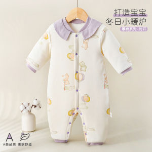 Thickened for winter 200g Cotton baby anti-cold jumpsuit warm padded romper pure cotton baby clothing autumn and winter cotton clothes