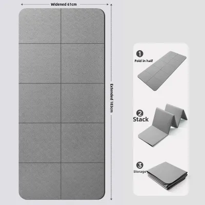 6MM/8MM Foldable Yoga Mat Anti-slip Thick TPE Material Ultralight Indoor Fitness Exercise Foldable Gym Pilates Mat